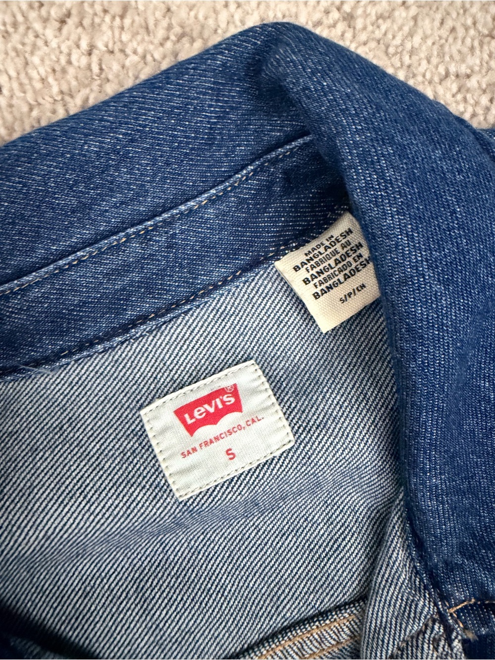Levi's Classic Blue Denim Button-Front Long Sleeve Dress - Picture 3 of 5